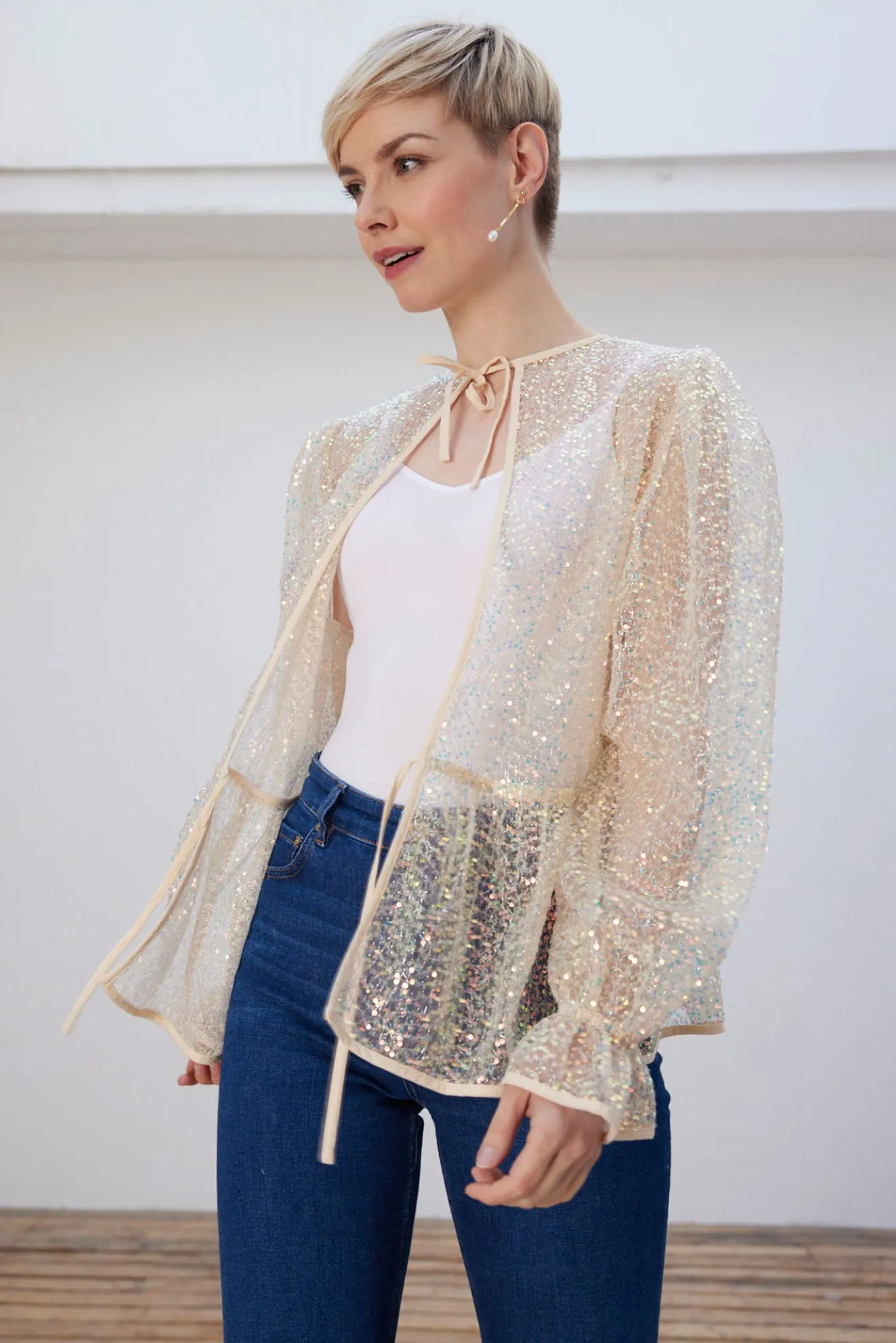 Stella Nova Bodil Reversible Seashell Shimmer Blouse / Jacket