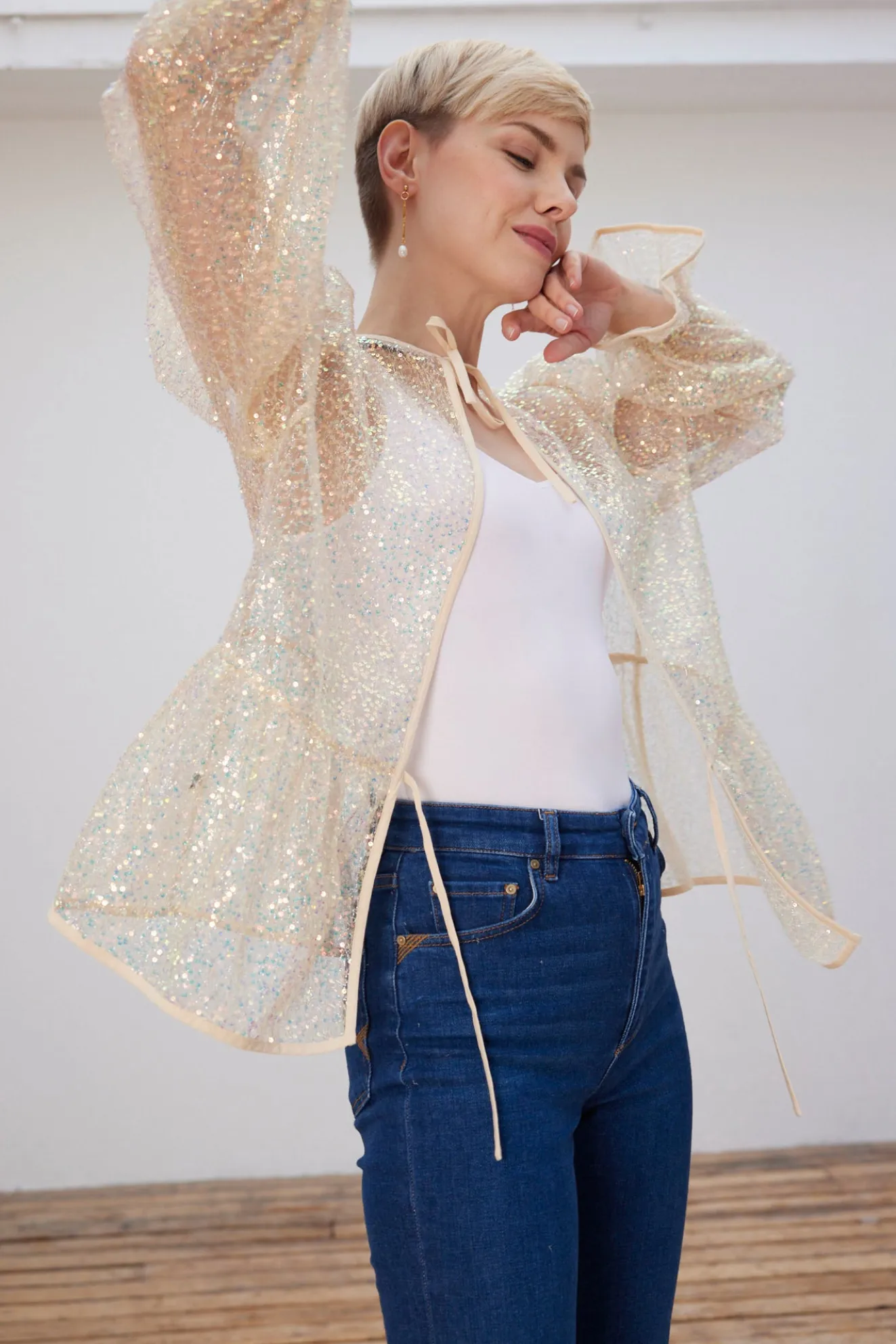 Stella Nova Bodil Reversible Seashell Shimmer Blouse / Jacket
