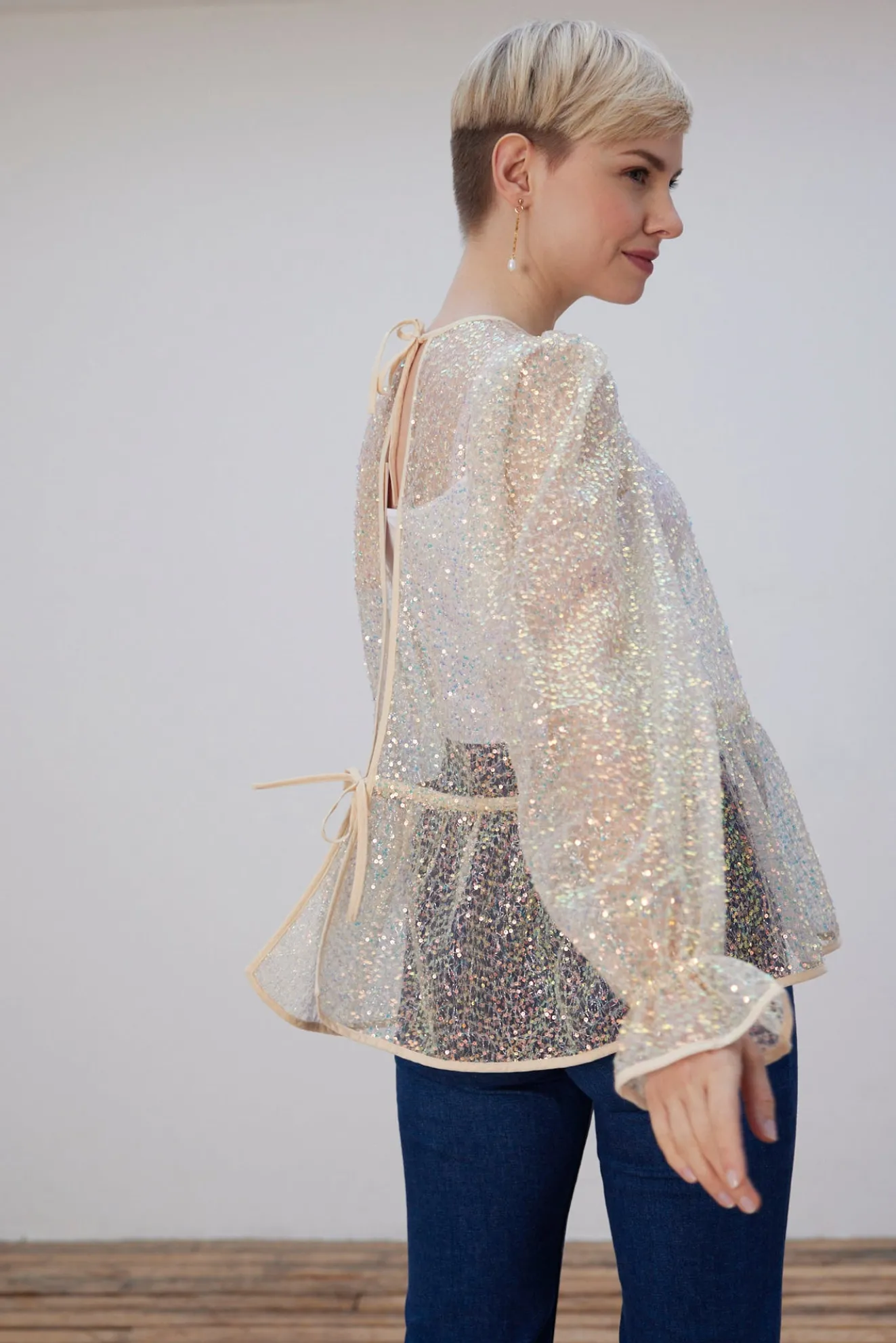 Stella Nova Bodil Reversible Seashell Shimmer Blouse / Jacket