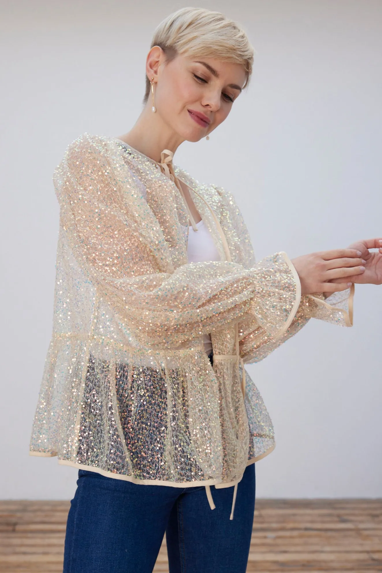 Stella Nova Bodil Reversible Seashell Shimmer Blouse / Jacket