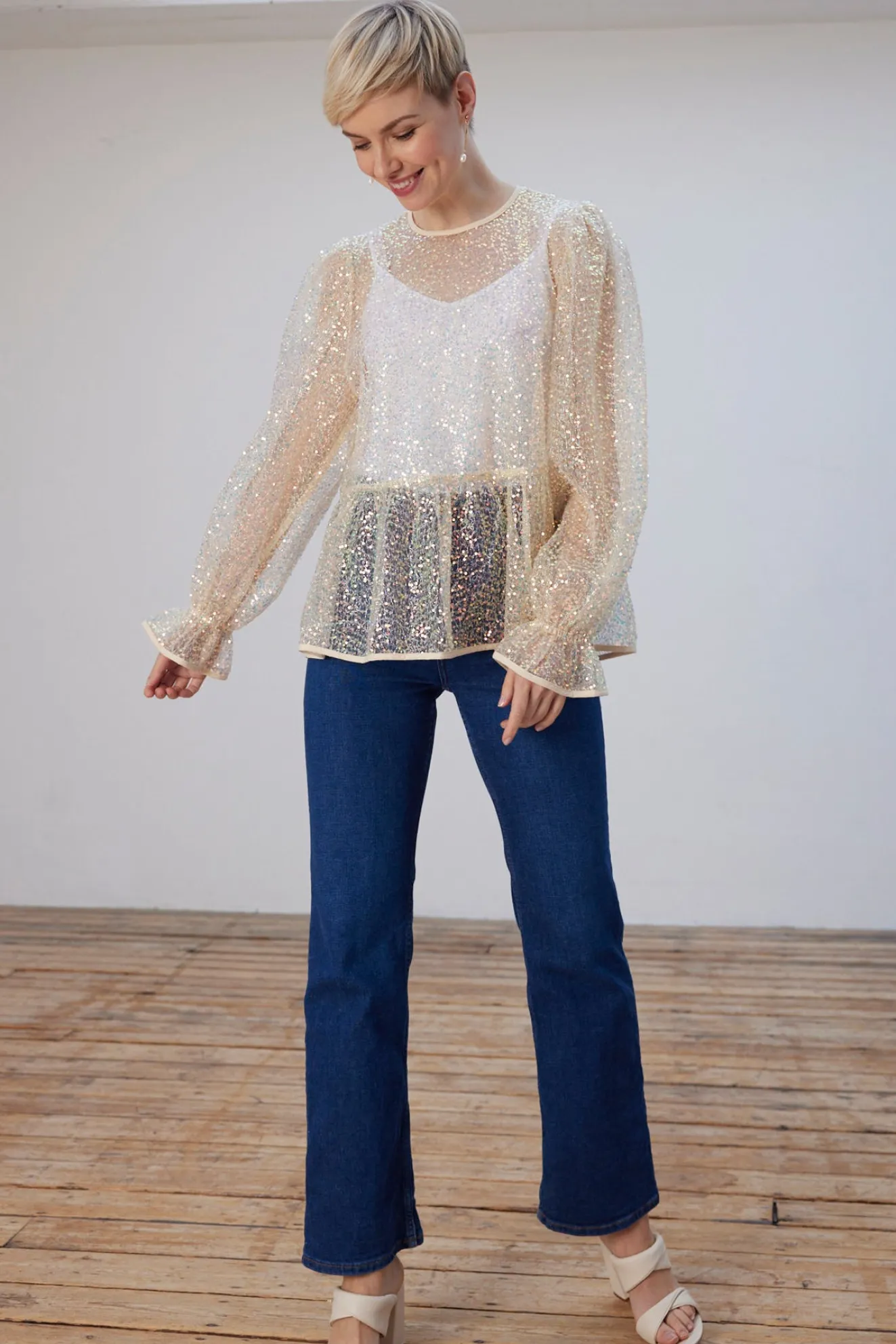 Stella Nova Bodil Reversible Seashell Shimmer Blouse / Jacket