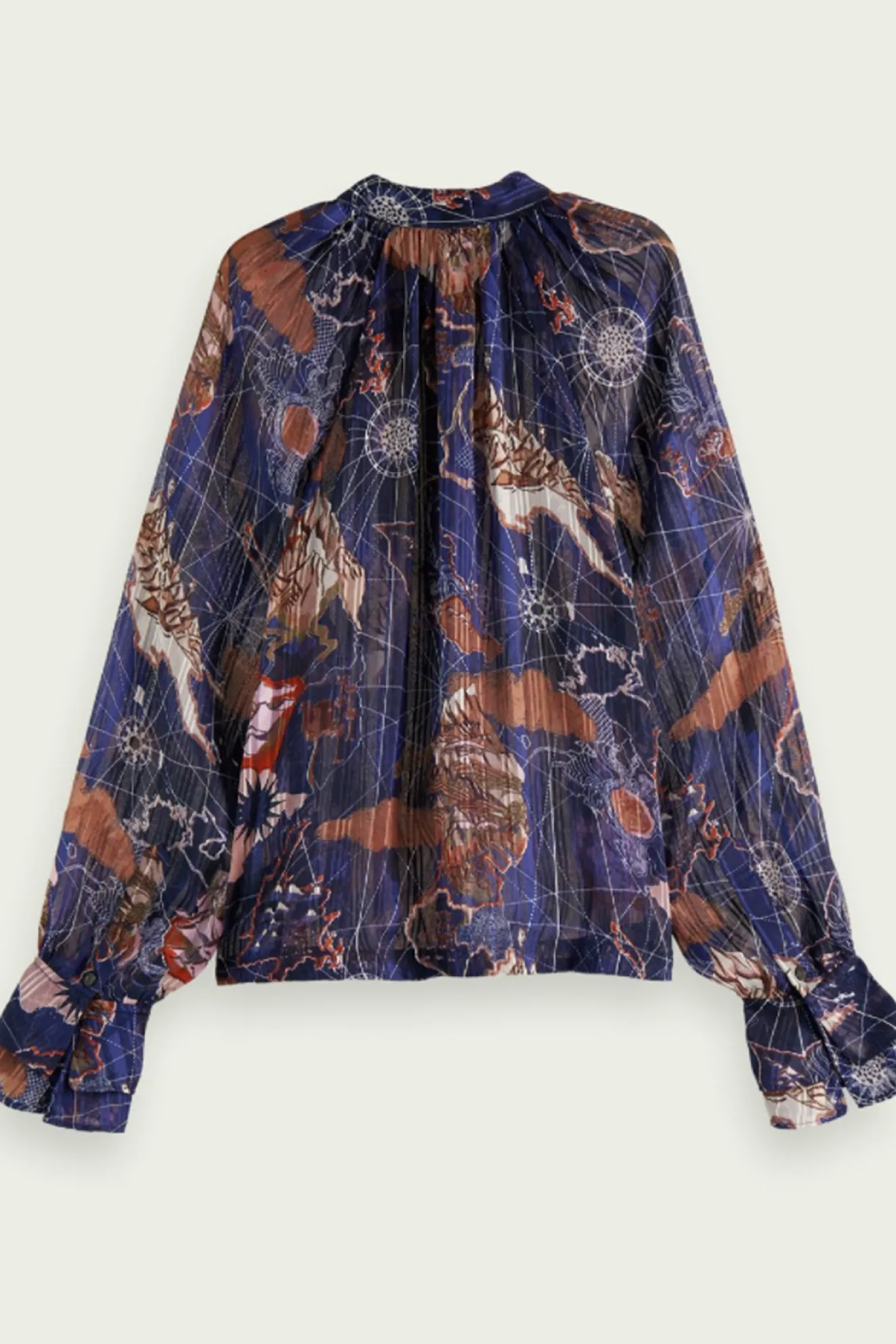 Scotch & Soda Printed Sheer Ruffle Top