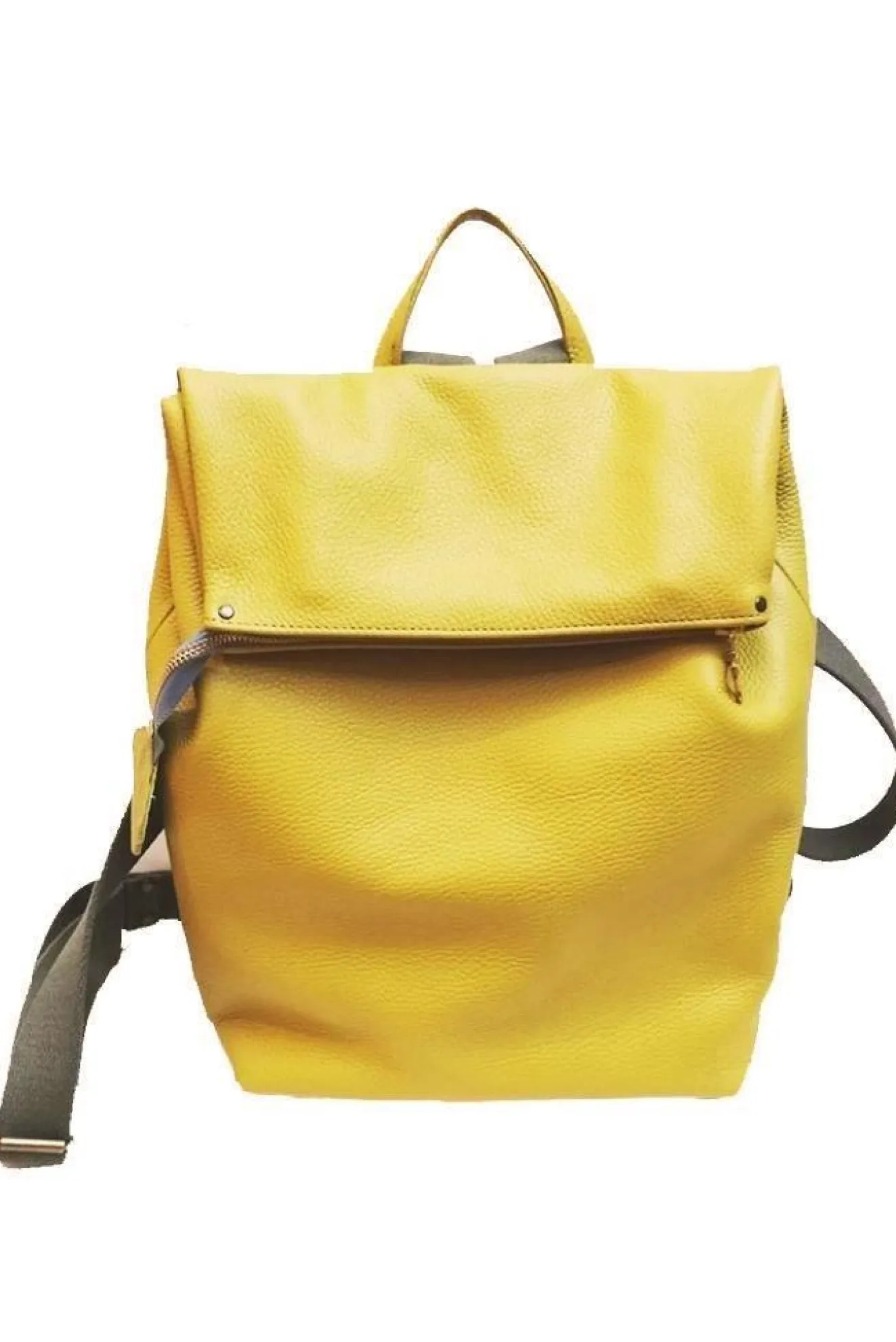 Nancy Yellow Leather Rucksack