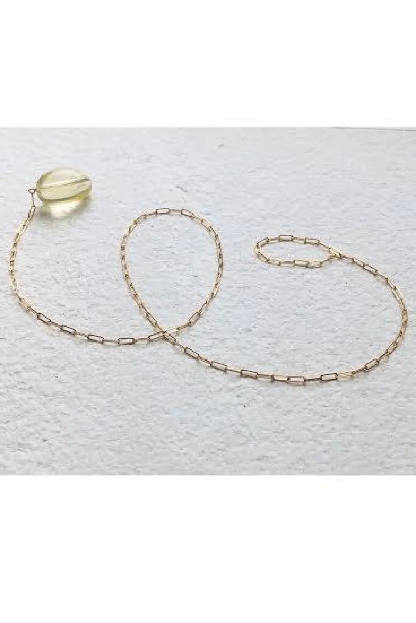 Gem Nugget Loop Necklace - Amethyst Or