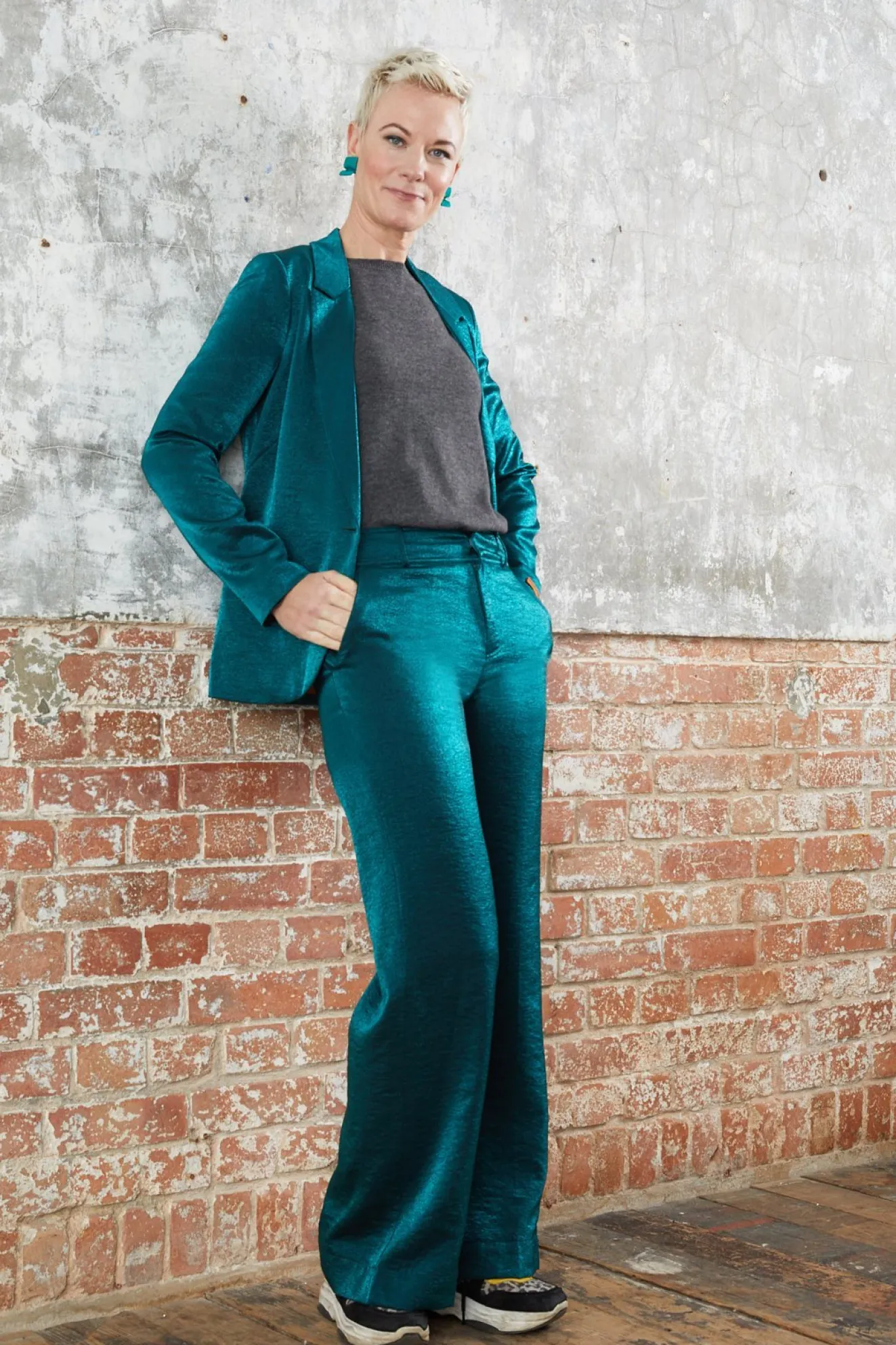 Scotch & Soda Emerald Single Breasted Metallic Blazer