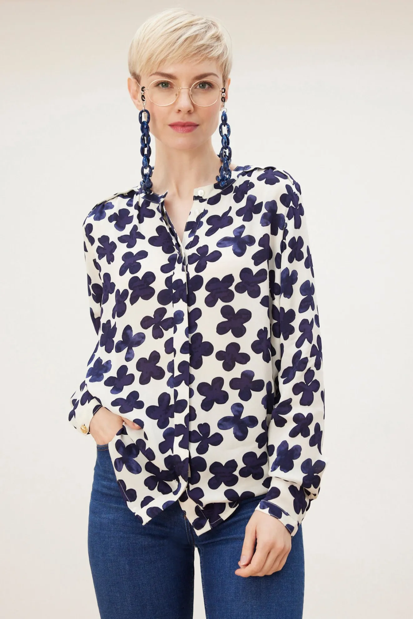Fabienne Chapot Sunset Treboli Navy Blouse