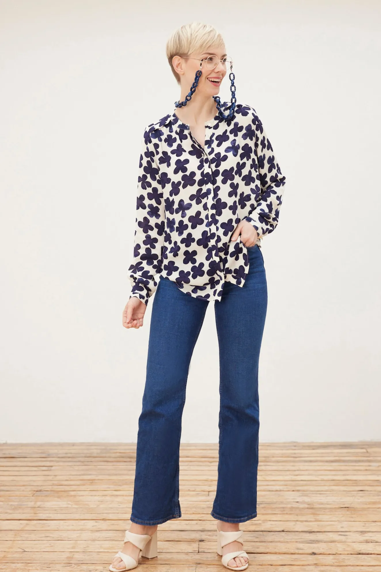 Fabienne Chapot Sunset Treboli Navy Blouse