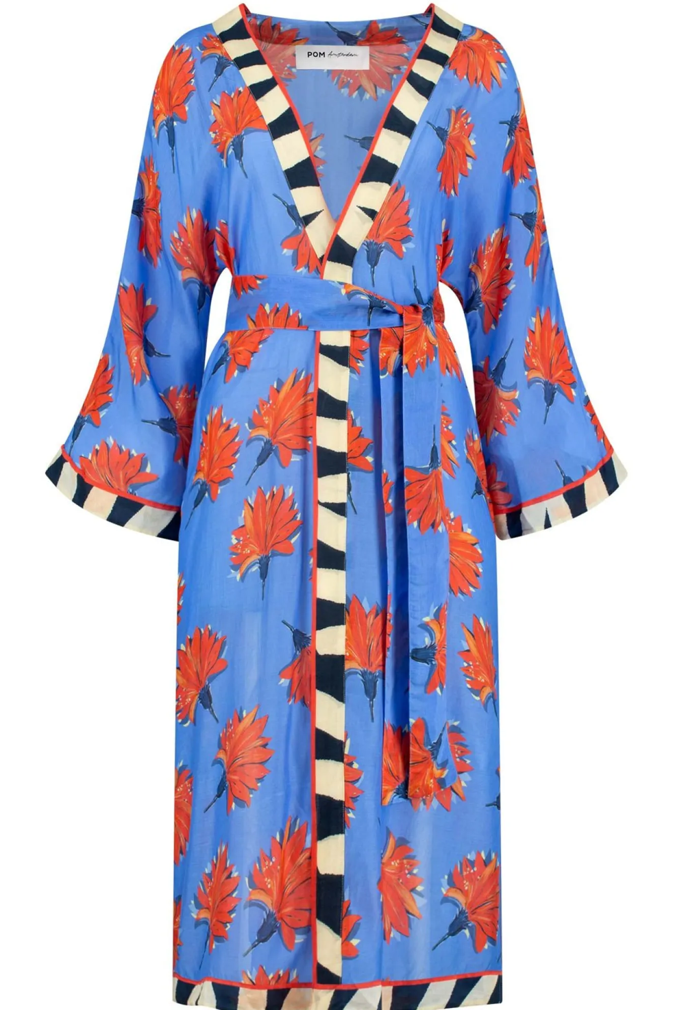 Pom Amsterdam Flowers Marina Blue Kimono
