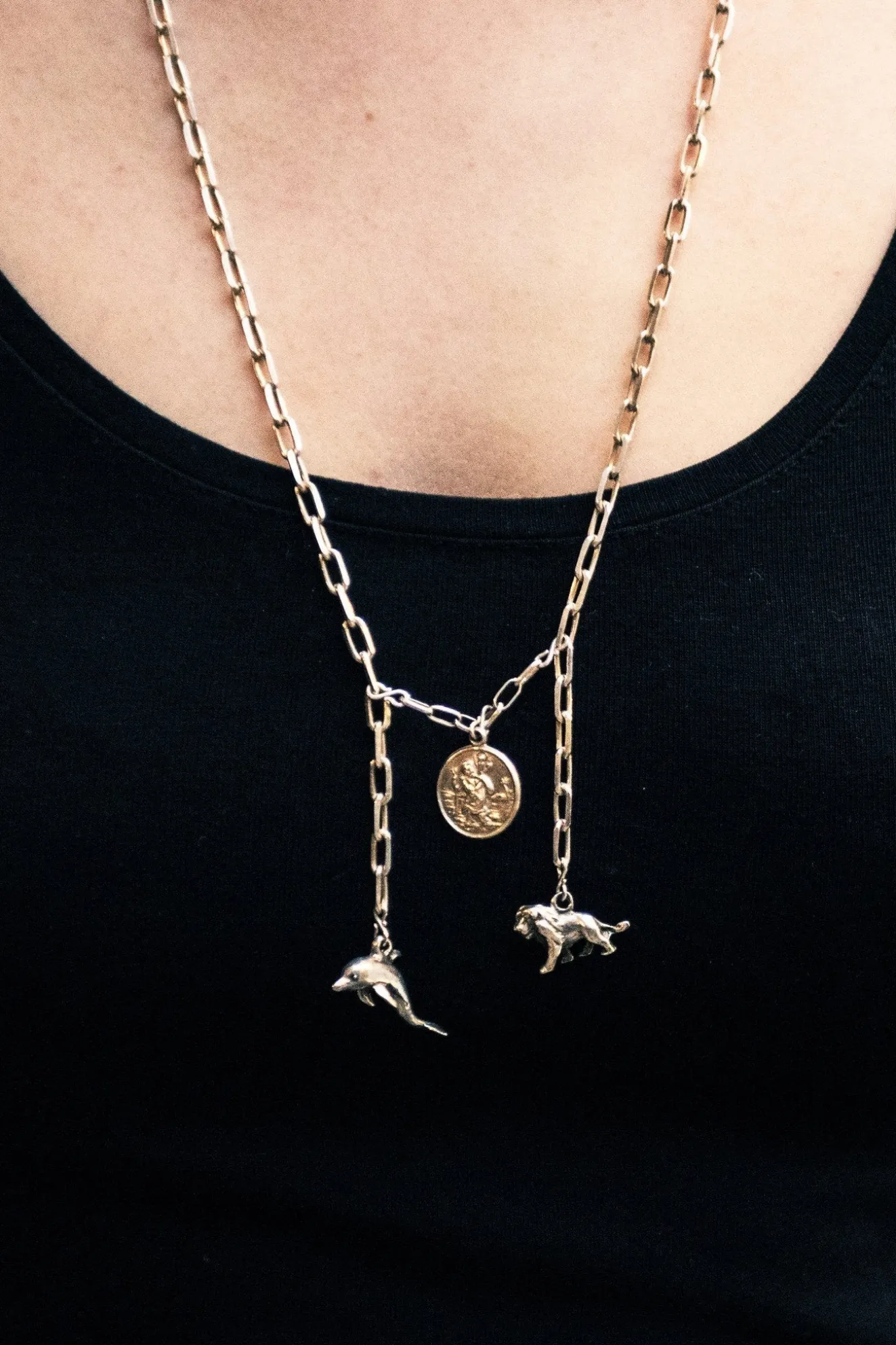 Safe Travels On Land And Sea Sterling Silver One-Of-A-Kind Necklace