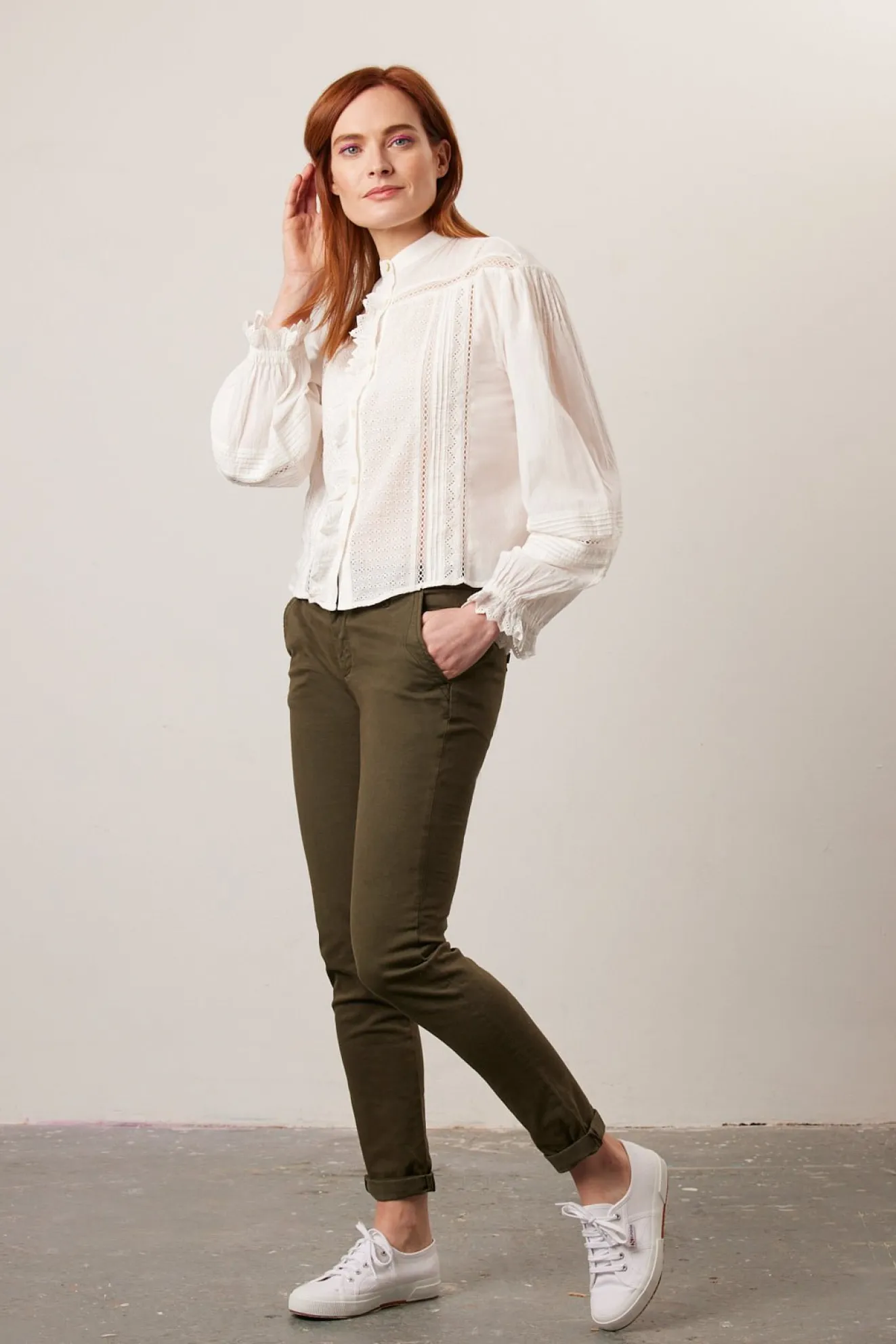 Reiko Sandy Army Khaki Chinos