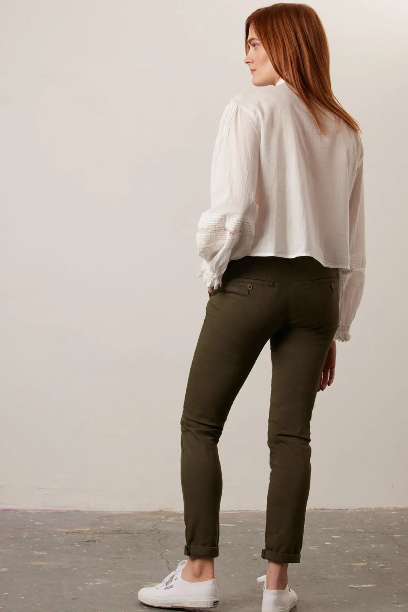 Reiko Sandy Army Khaki Chinos