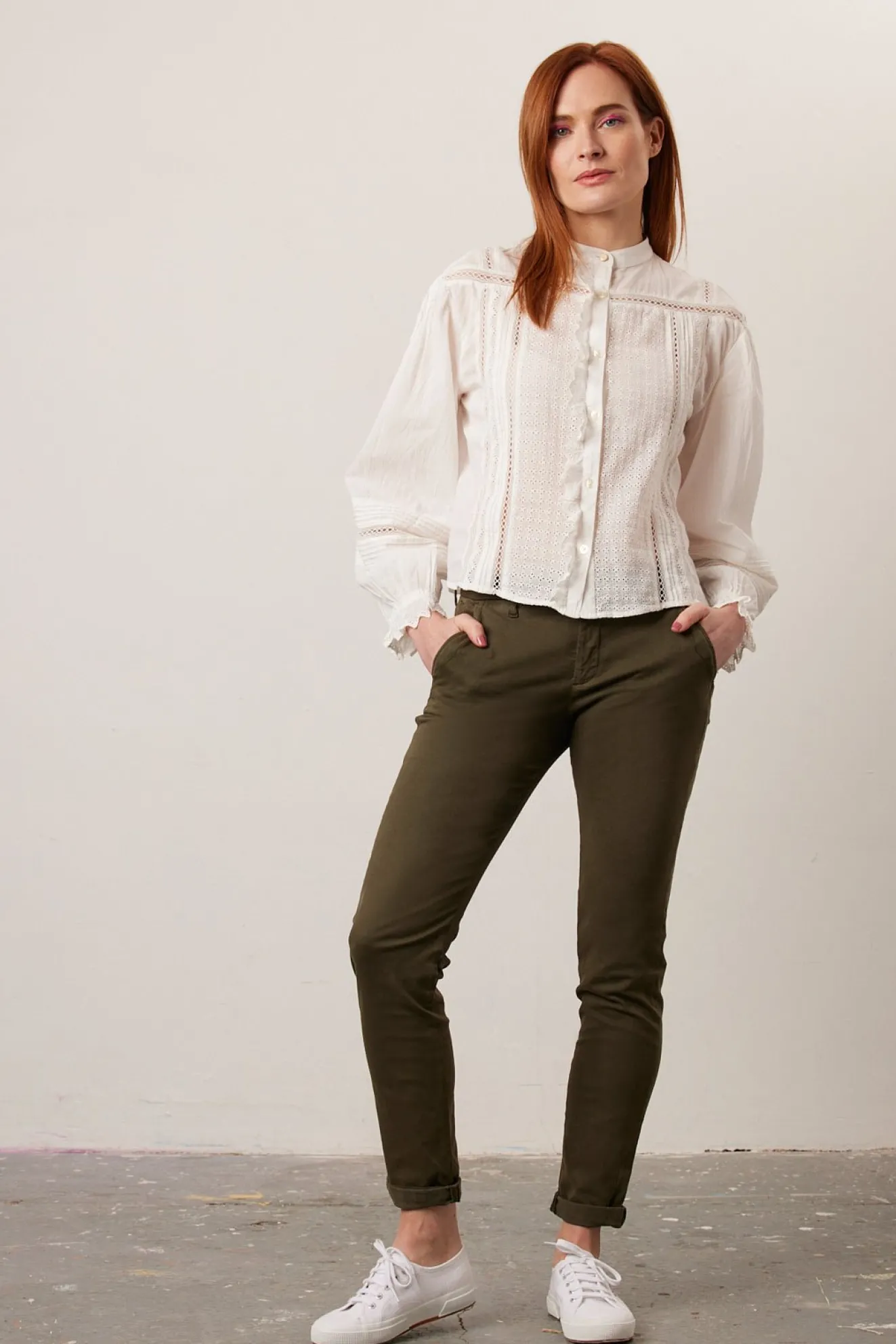 Reiko Sandy Army Khaki Chinos