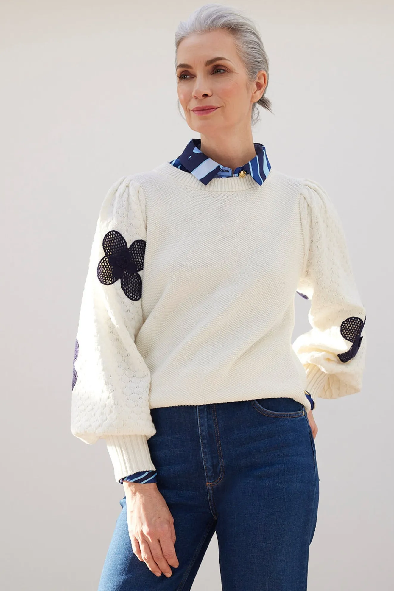 Fabienne Chapot Treboli White Embroidered Jumper