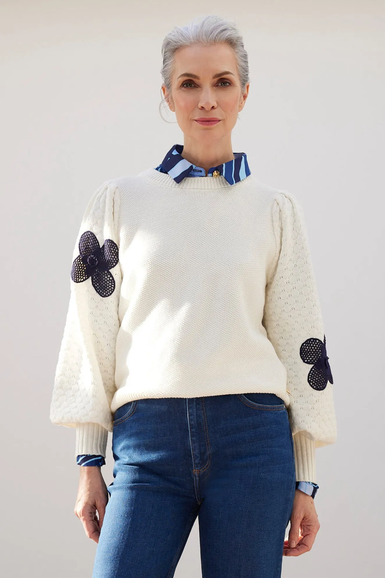 Fabienne Chapot Treboli White Embroidered Jumper