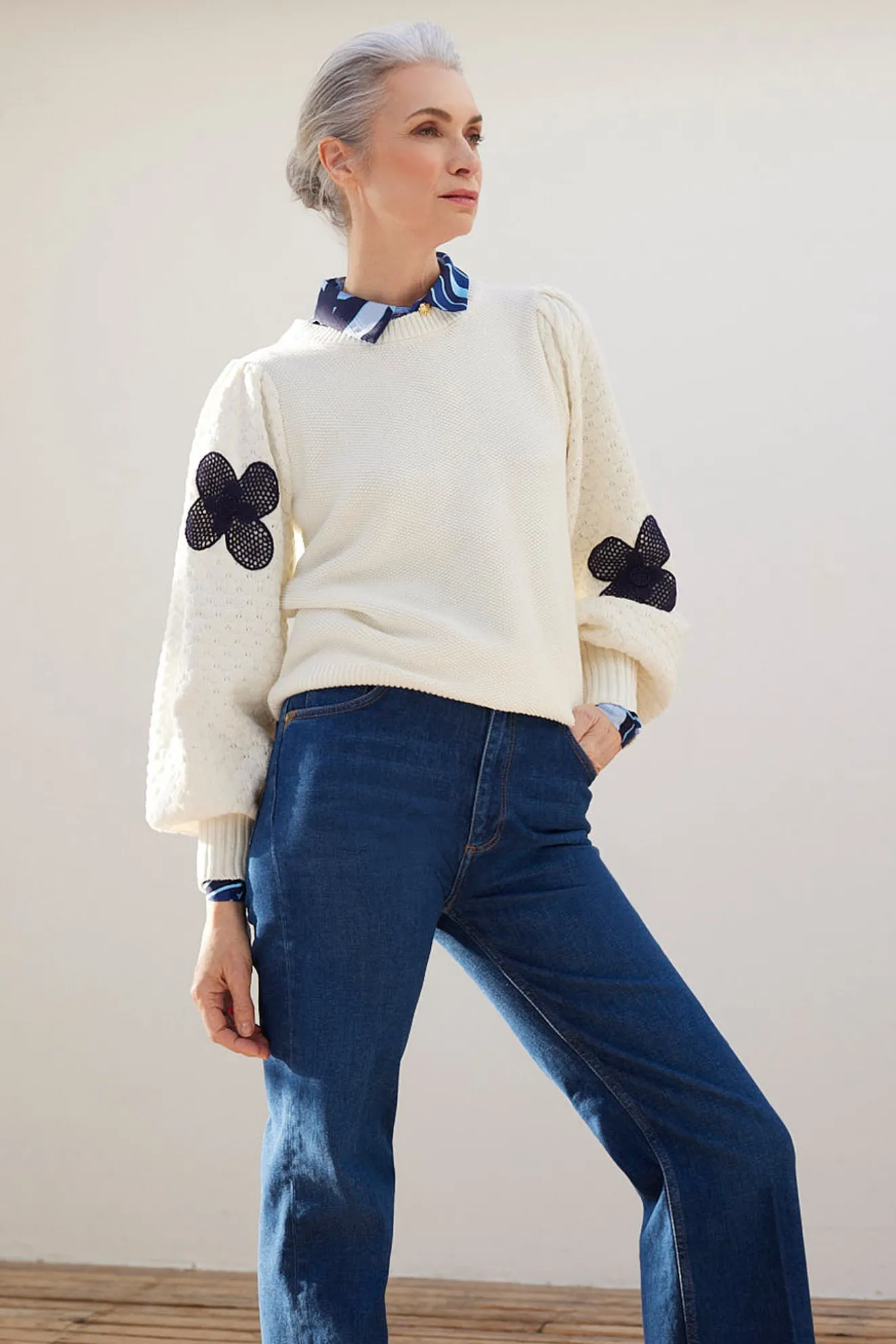 Fabienne Chapot Treboli White Embroidered Jumper