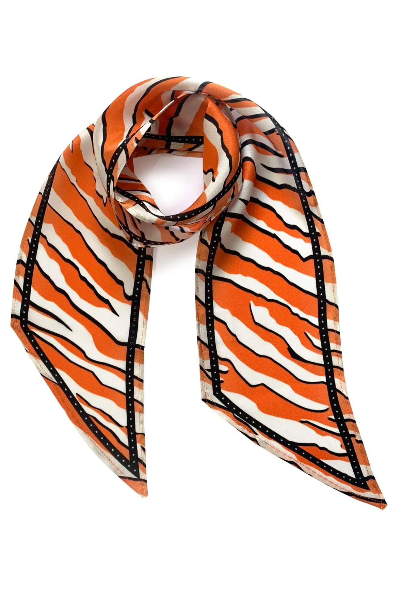 Tiger Orange Silk Neck Scarf