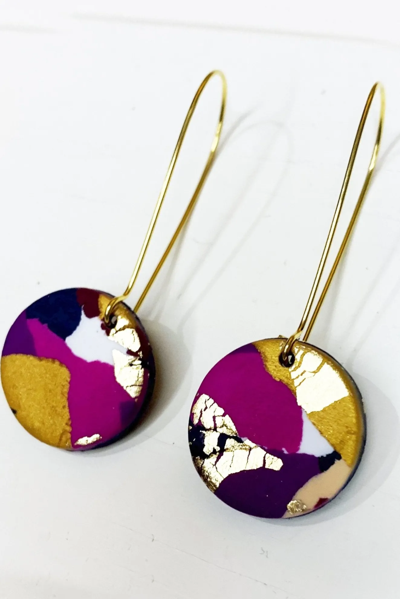 Winter Sunrise Medium Gold Hoop Earrings