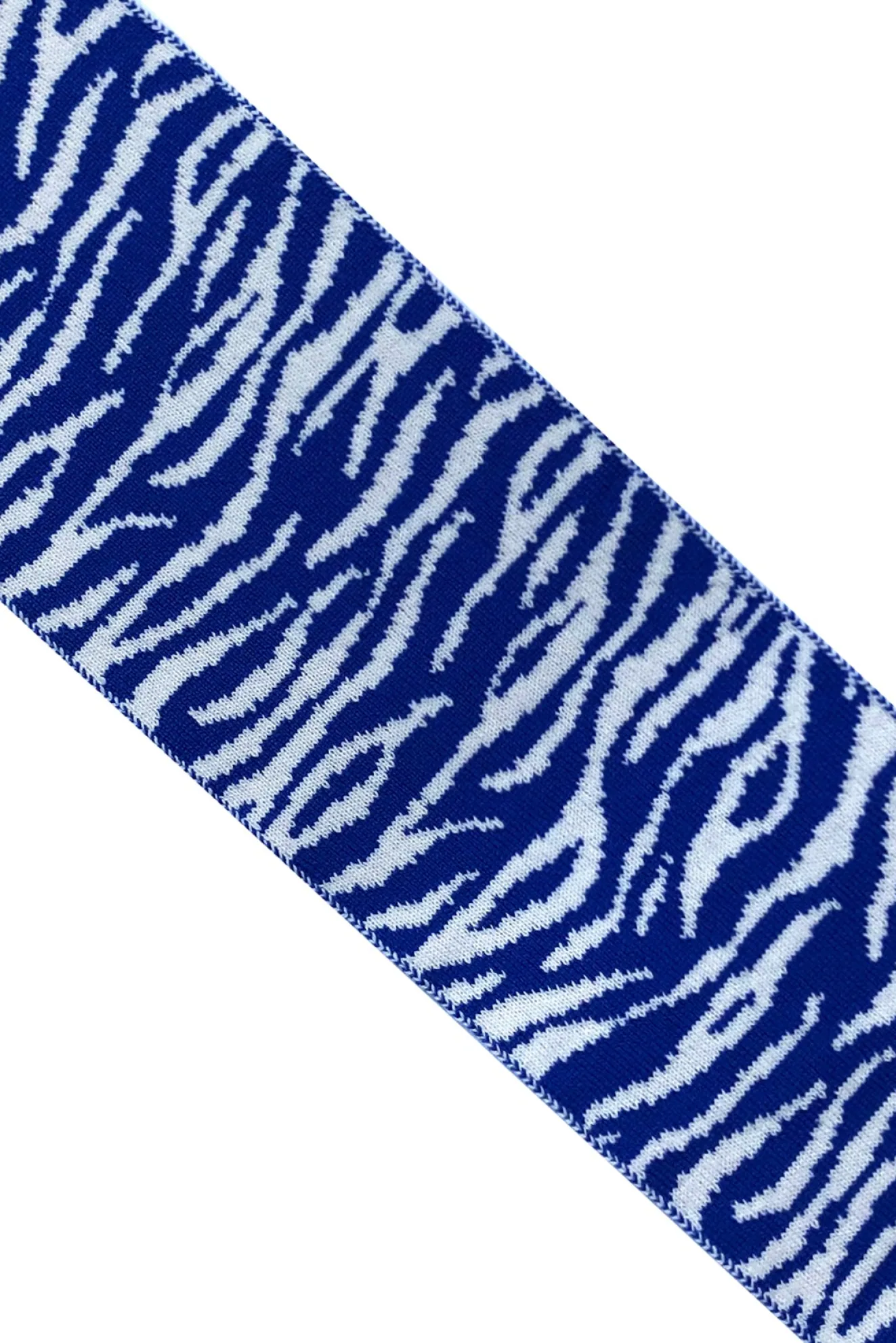 Tiger Stripe Wool & Cashmere Blue Scarf