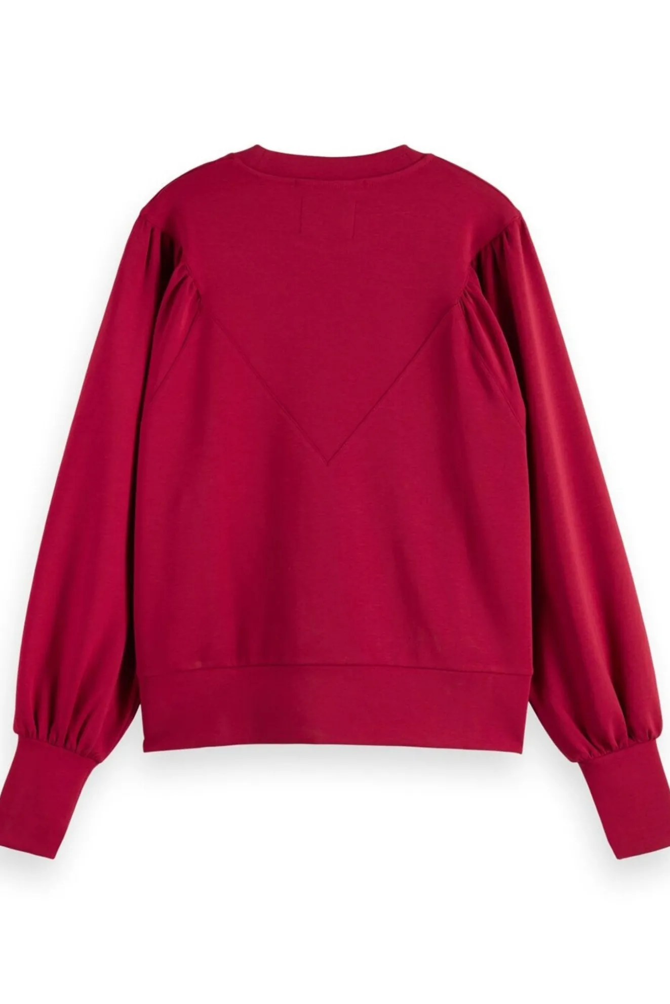Scotch & Soda Loose Fit Puff Sleeve Raspberry Sweater