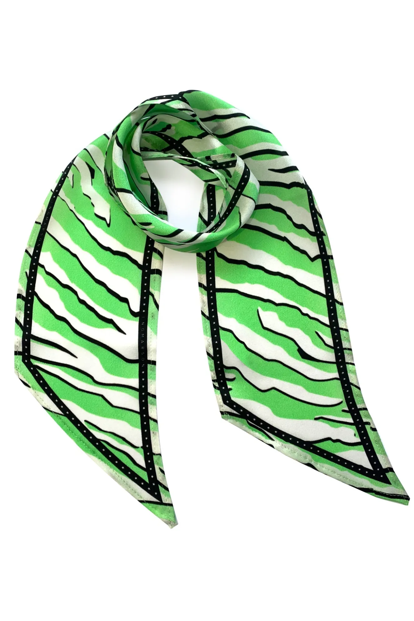 Tiger Mint Green Silk Neck Scarf