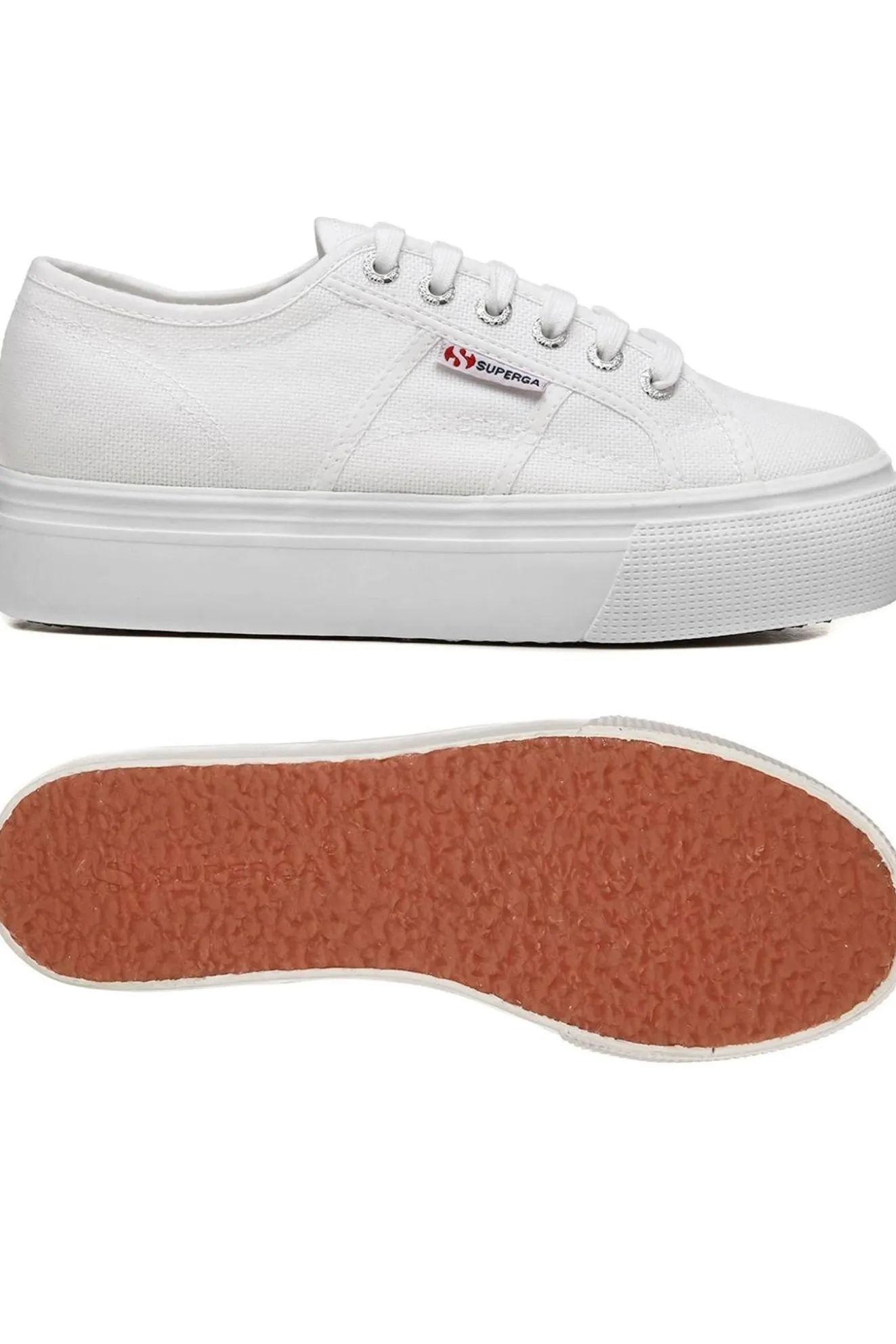 Superga 2790 Linea Up & Down White Flatform Trainers