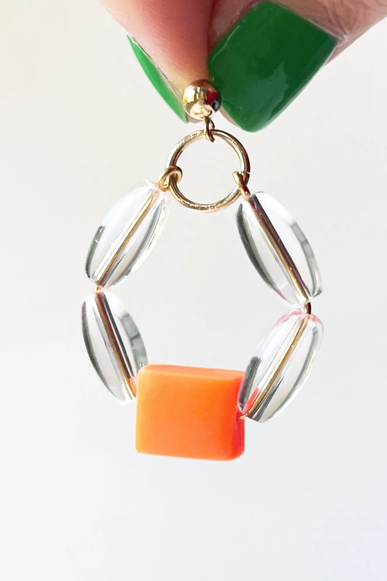 Bubble Orange Hoop Earrings