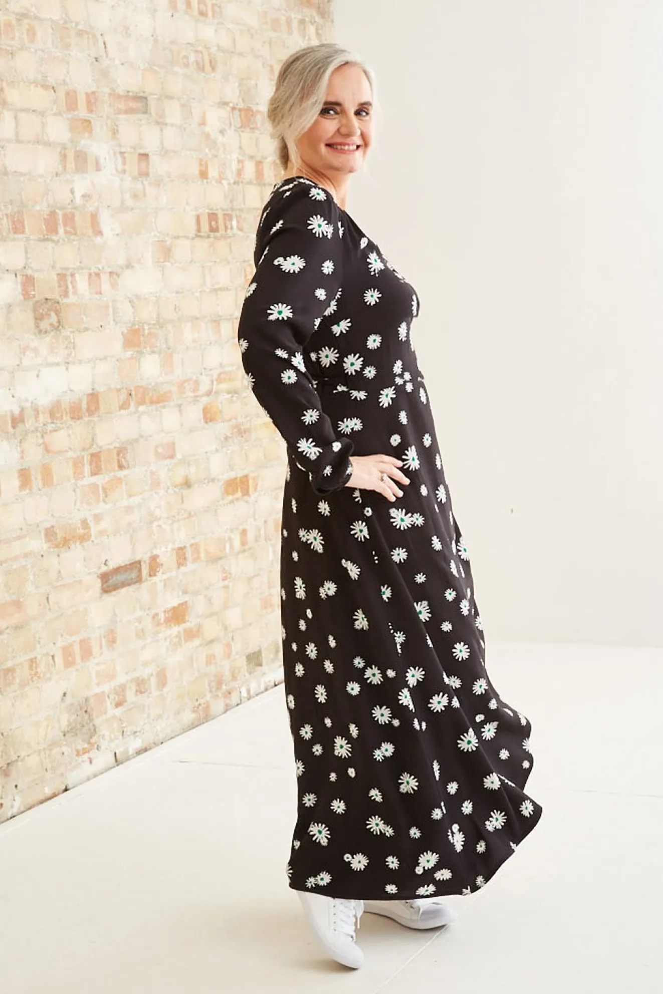 Fabienne Chapot Miss Daisy Natasja Black Floral Midi Dress