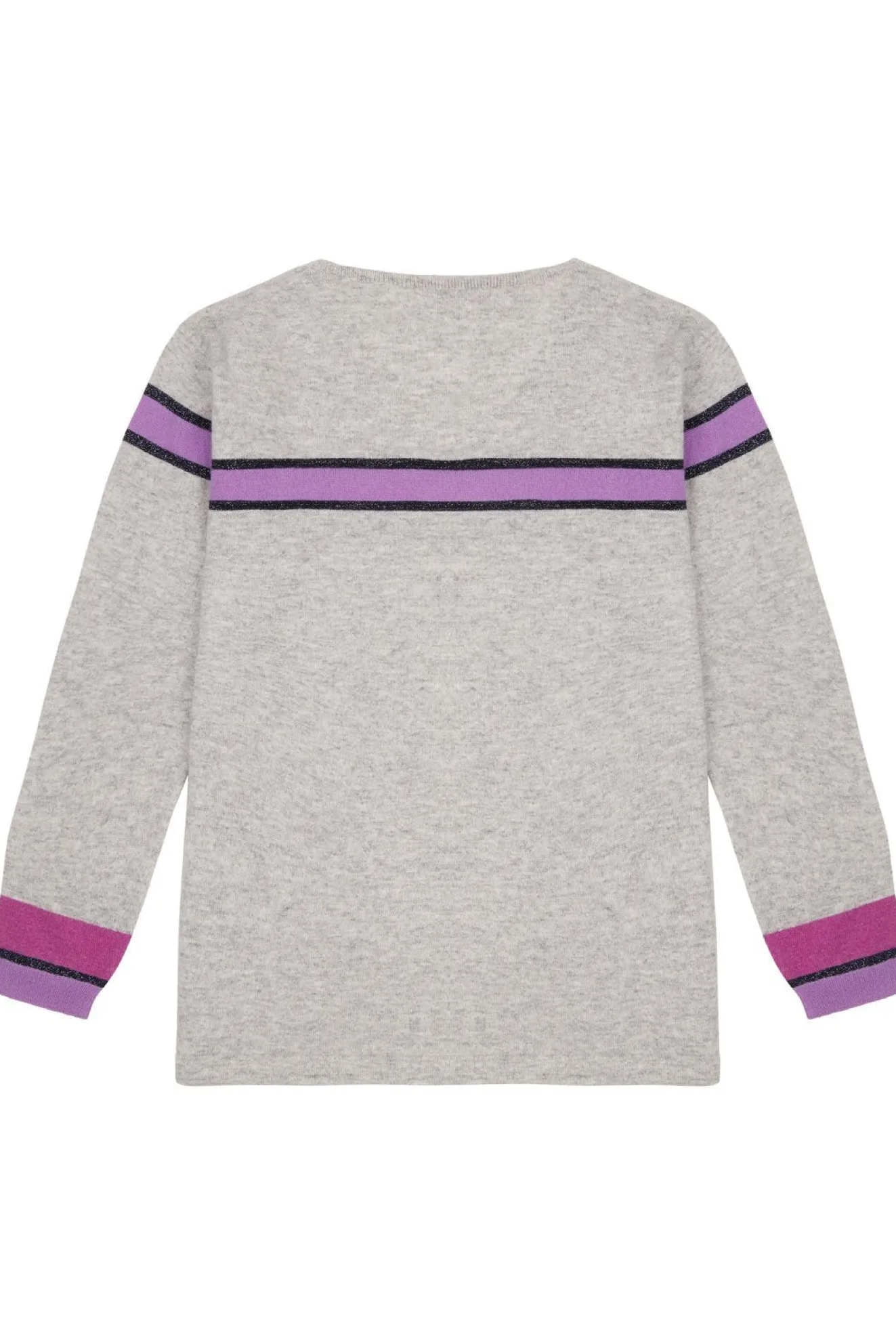 Jacynth London Theia 100% Cashmere Grey Striped Jumper