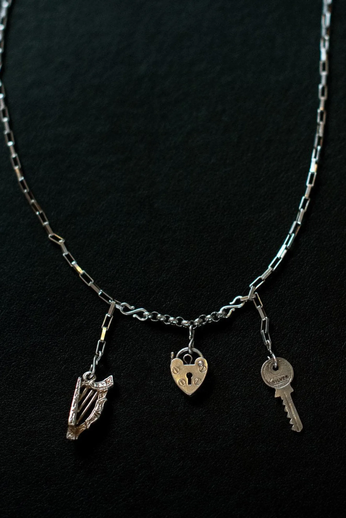 Music Is The Key To My Heart Sterling Silver One-Of-A-Kind Necklace