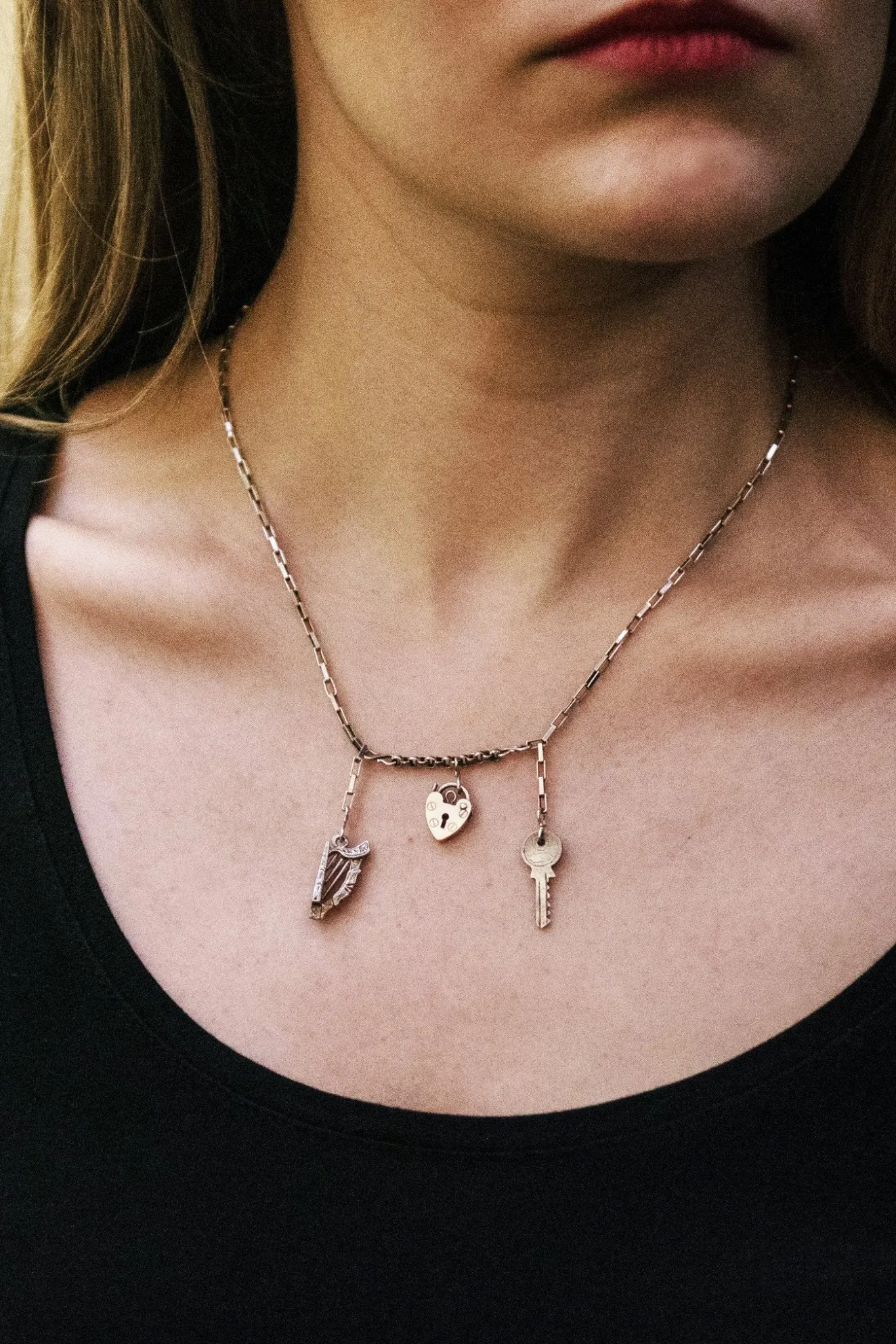 Music Is The Key To My Heart Sterling Silver One-Of-A-Kind Necklace