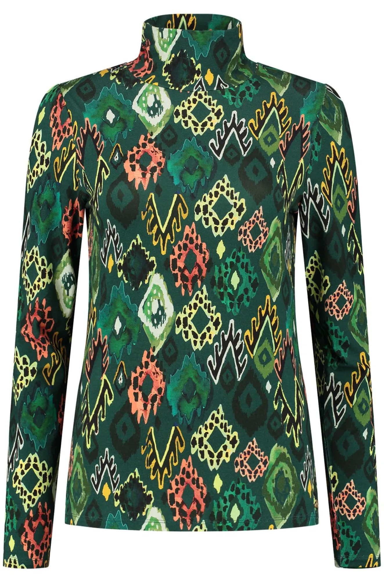 Pom Amsterdam Crafts Pacific Green Turtleneck Top