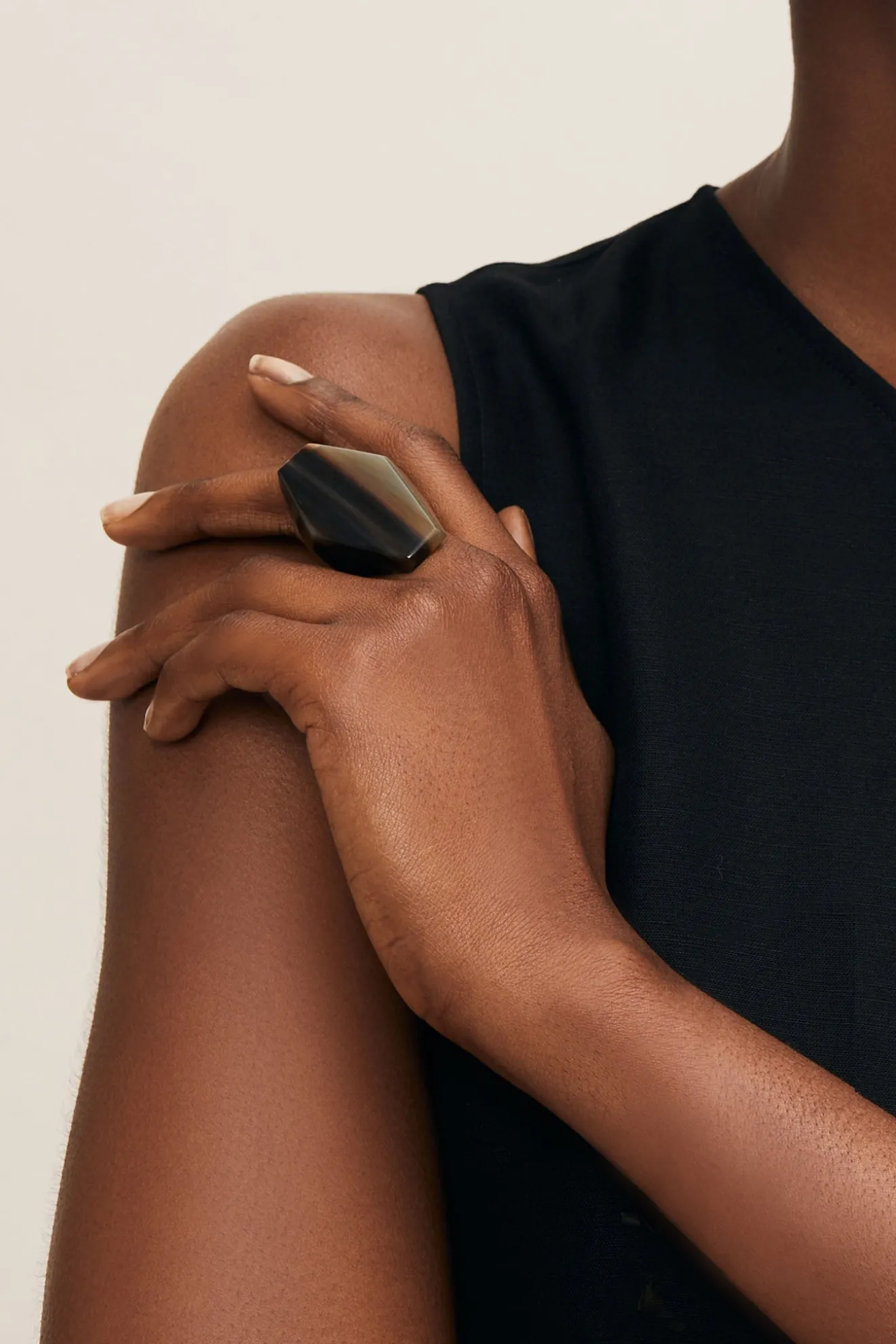 Brown Abstract Horn Ring