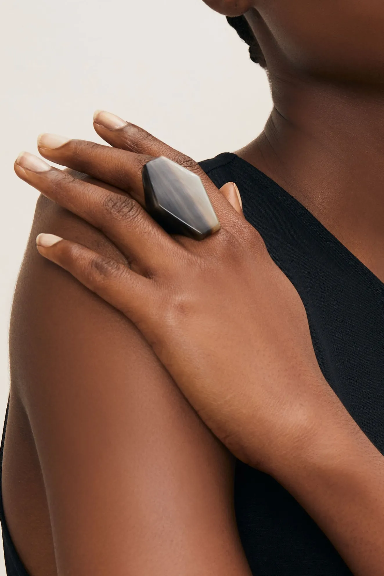 Brown Abstract Horn Ring