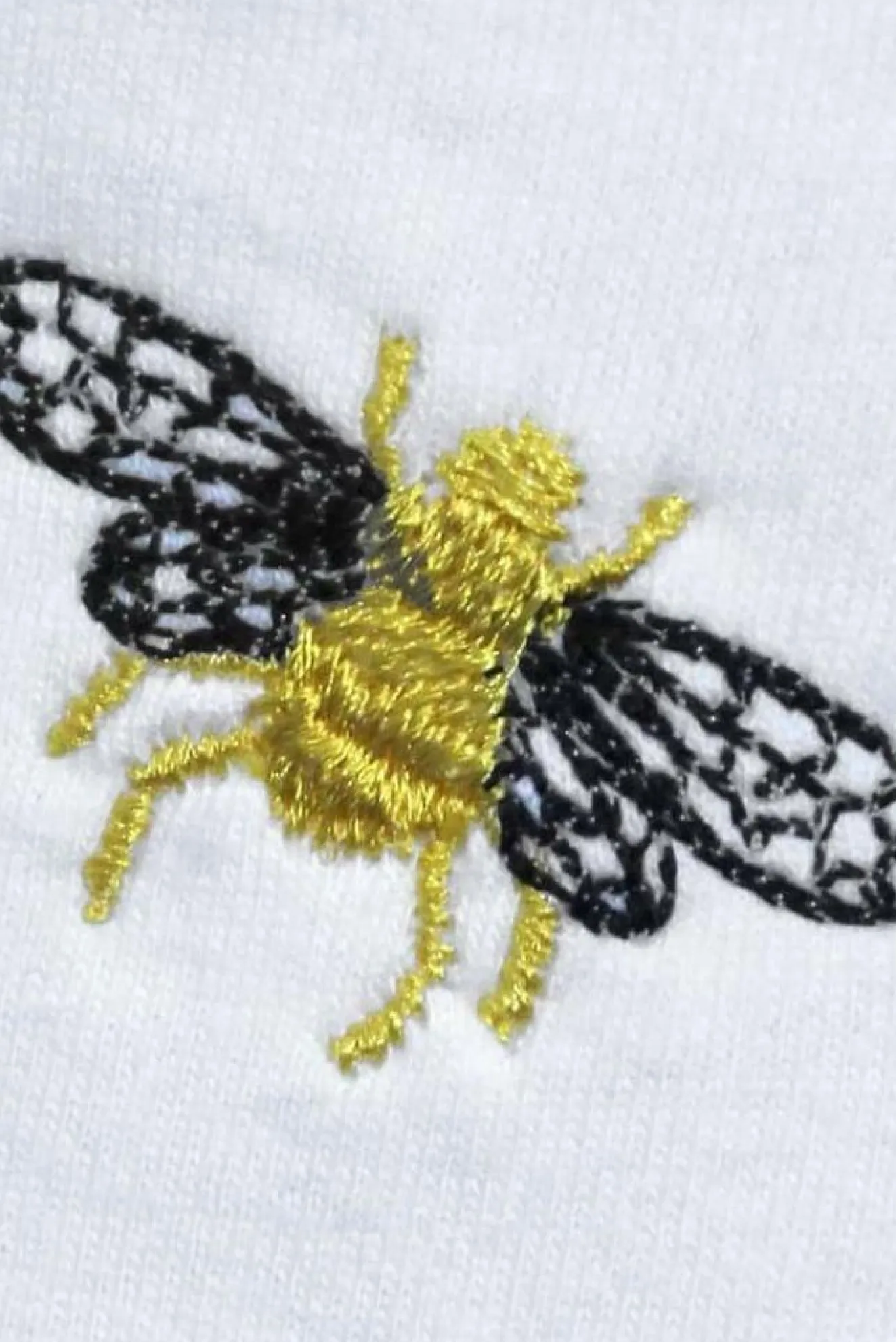 Bee Embroidered T-Shirt In Black & White