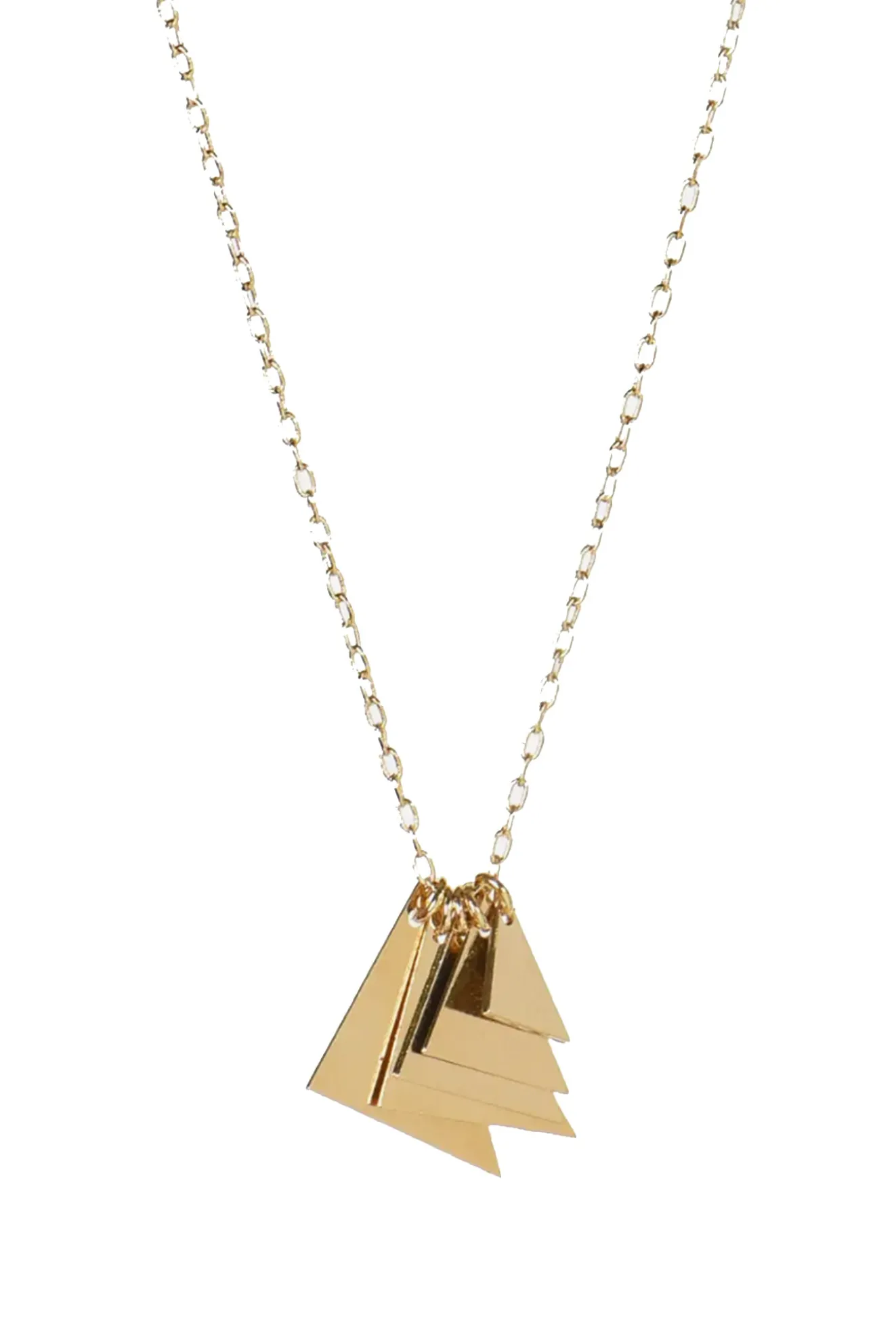 Ludlow Gold Plated Triangles Necklace