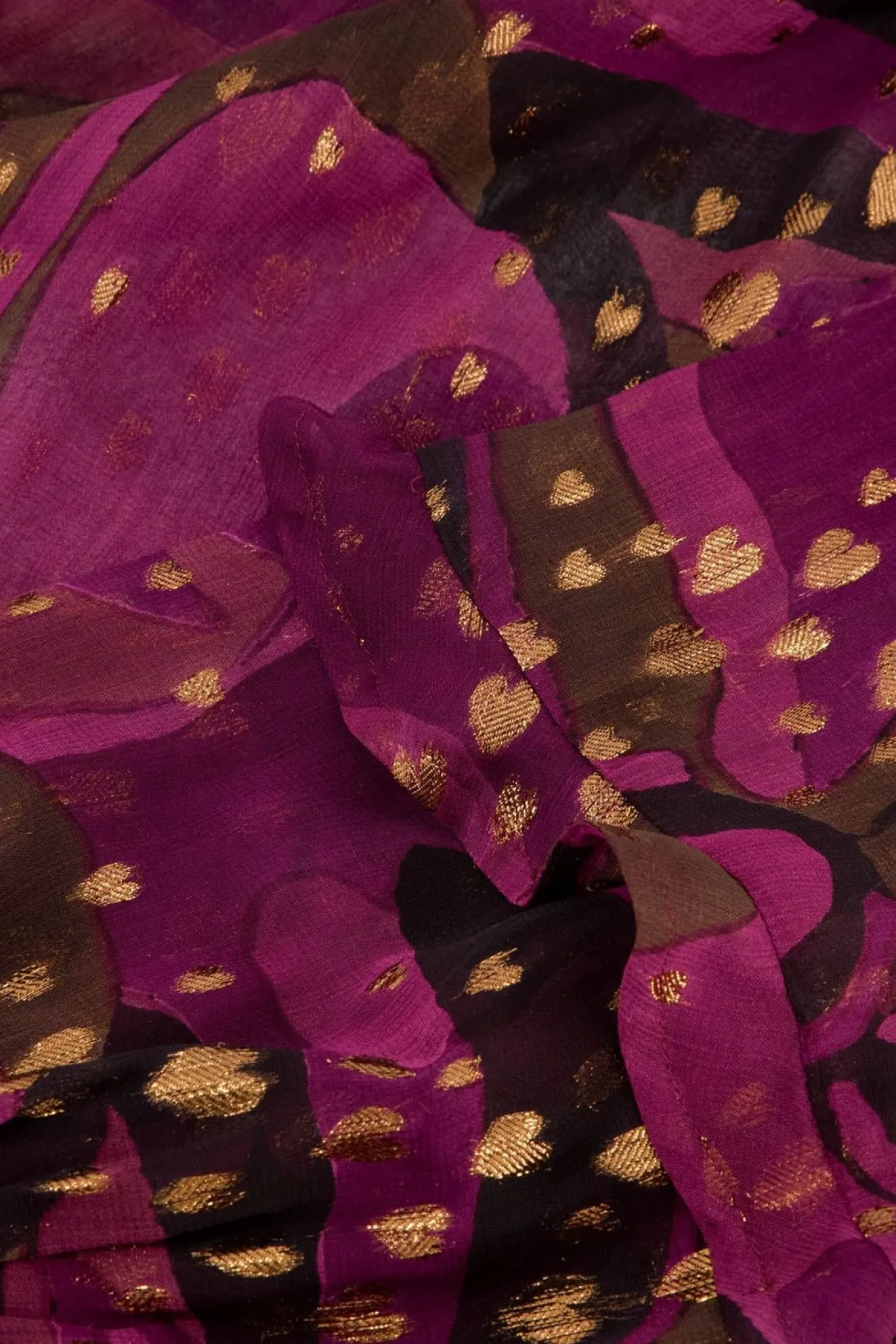 Fabienne Chapot Tina Bordeaux & Metallic Printed Blouse