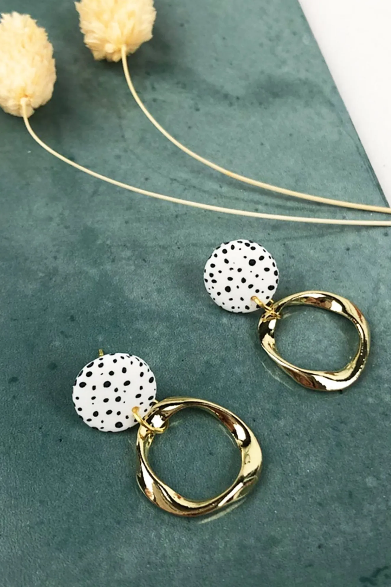 Irregular Hoops Dalmatian Mini Studs