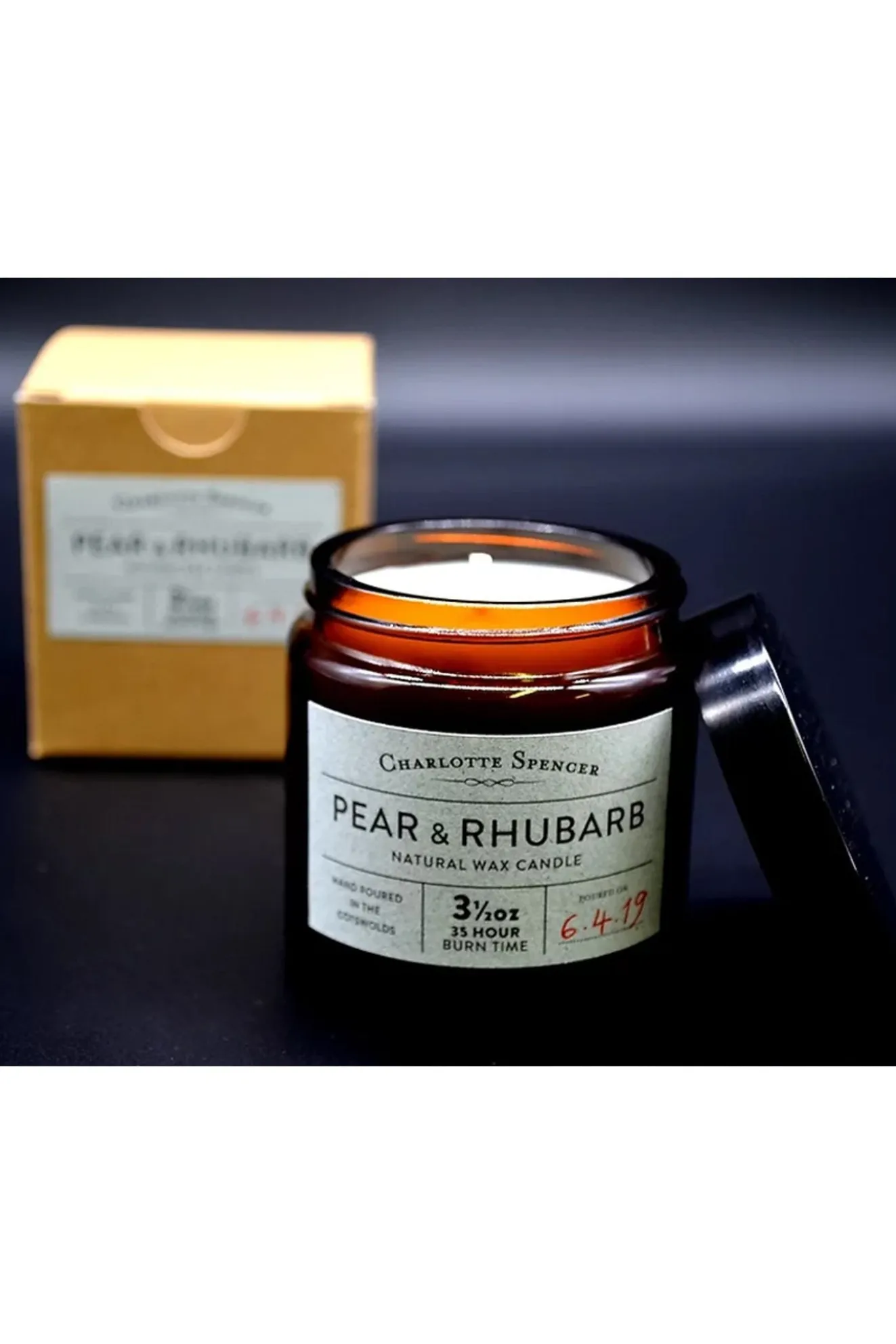 Pear & Rhubarb Natural Wax Candle