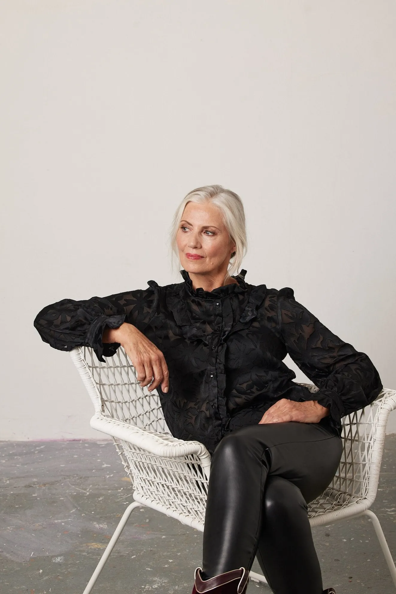 Reiko Olga Black Faux Leather Leggings